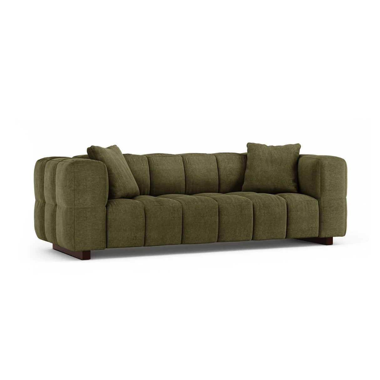 Puma 3-Sitzer Sofa mit Schlaffunktion aus Strukturierter Stoff (Sorella 35) in Grüne Melange, 260x92 cm – Bild 2