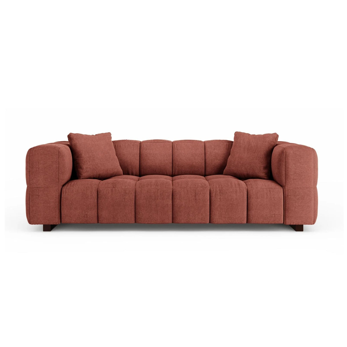 Puma 3-Sitzer Sofa mit Schlaffunktion aus Strukturierter Stoff (Sorella 58) in Koralle, 260x92 cm – Bild 1