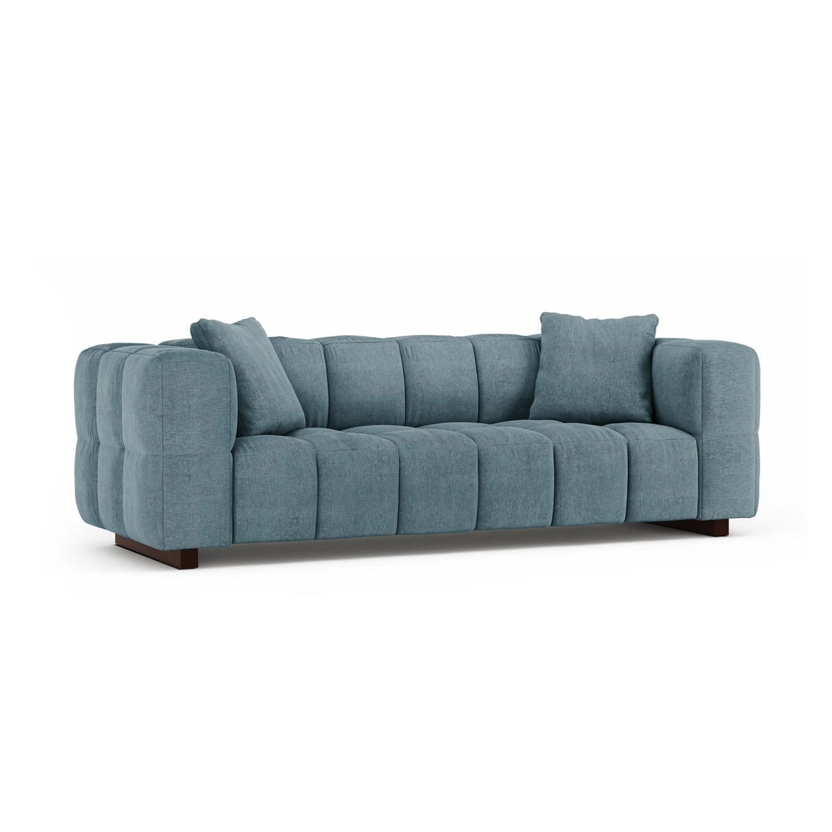 Puma 3-Sitzer Sofa mit Schlaffunktion aus Strukturierter Stoff (Sorella 76) in Hellblau, 260x92 cm – Bild 2
