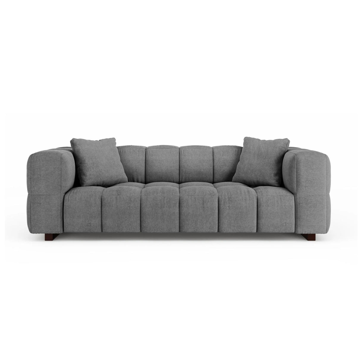 Puma 3-Sitzer Sofa mit Schlaffunktion aus Strukturierter Stoff (Sorella 89) in Grau, 260x92 cm – Bild 1
