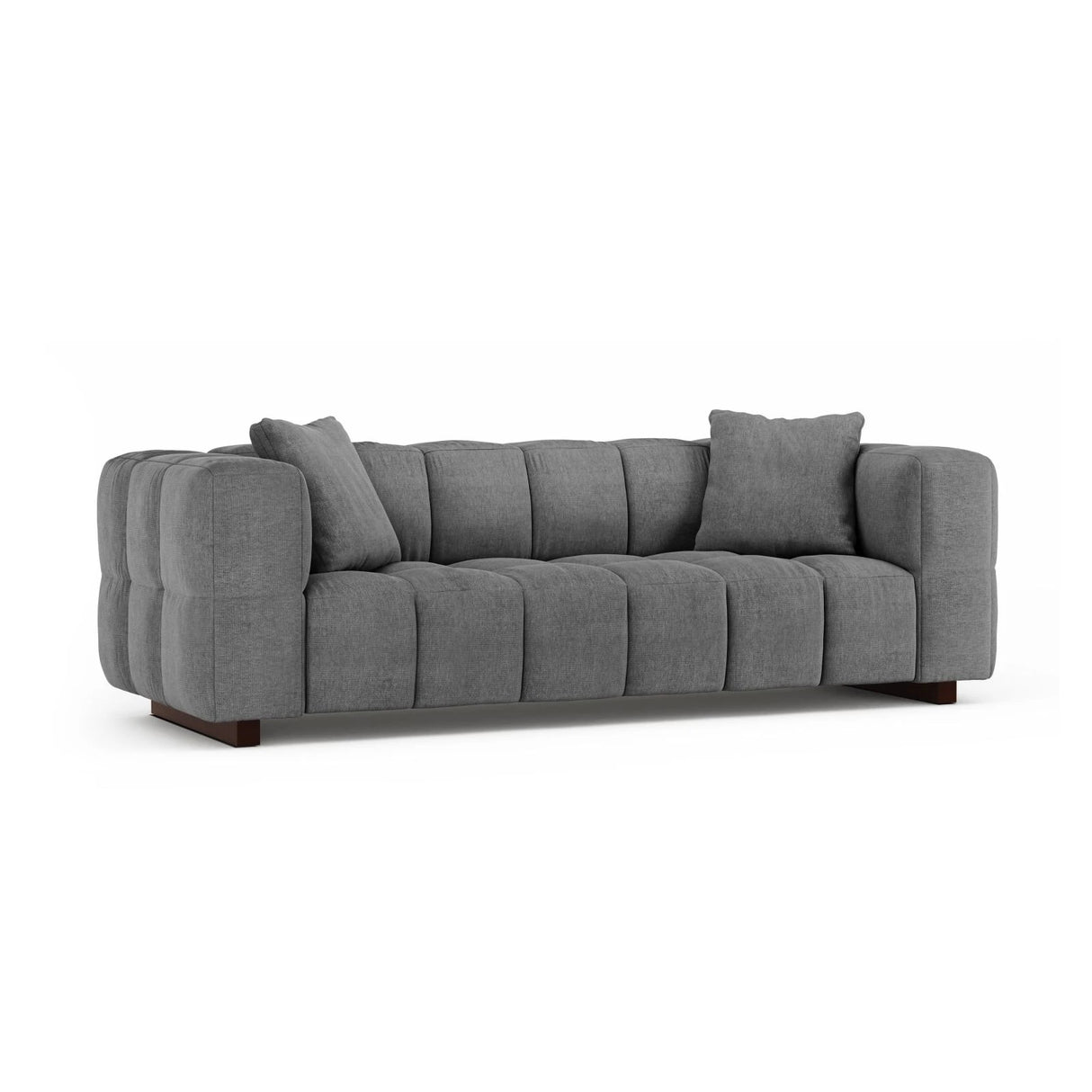 Puma 3-Sitzer Sofa mit Schlaffunktion aus Strukturierter Stoff (Sorella 89) in Grau, 260x92 cm – Bild 2