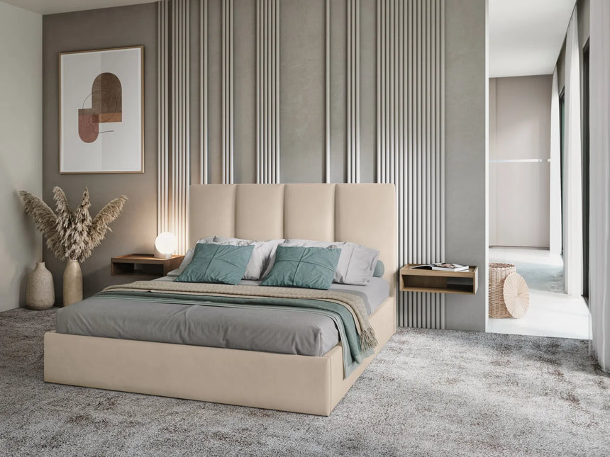 Pyla Bett mit Stauraum und Kopfteil in Samt, 160x200 cm – Bild 2