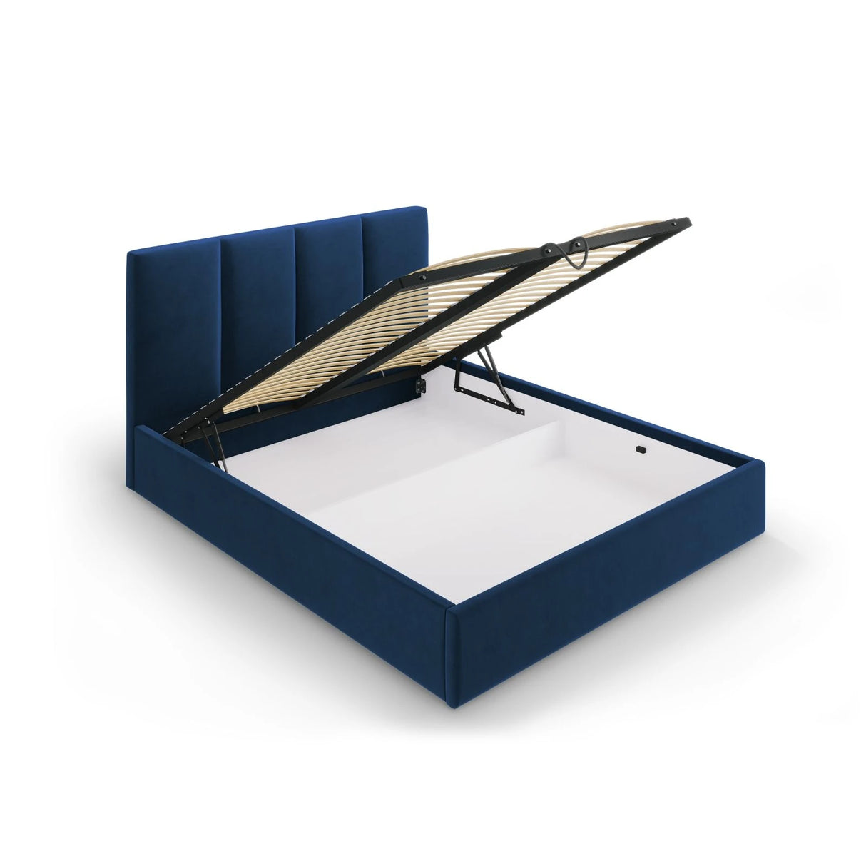 Pyla Bett mit Stauraum und Kopfteil in Samt (Mat79) in Königsblau, 140x200 cm – Bild 6
