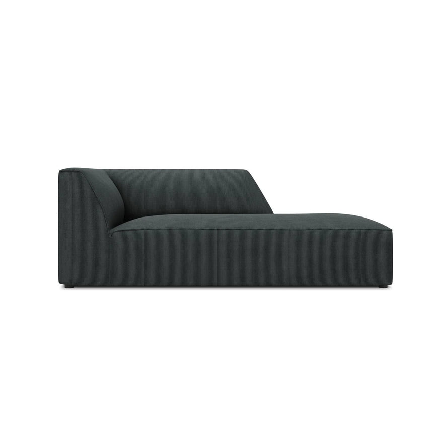 Ruby 2-Sitzer Sofa Chaiselongue Rechts, mit Bezug in Cord (ScaBla) in Schwarz, 180x93 cm – Bild 1