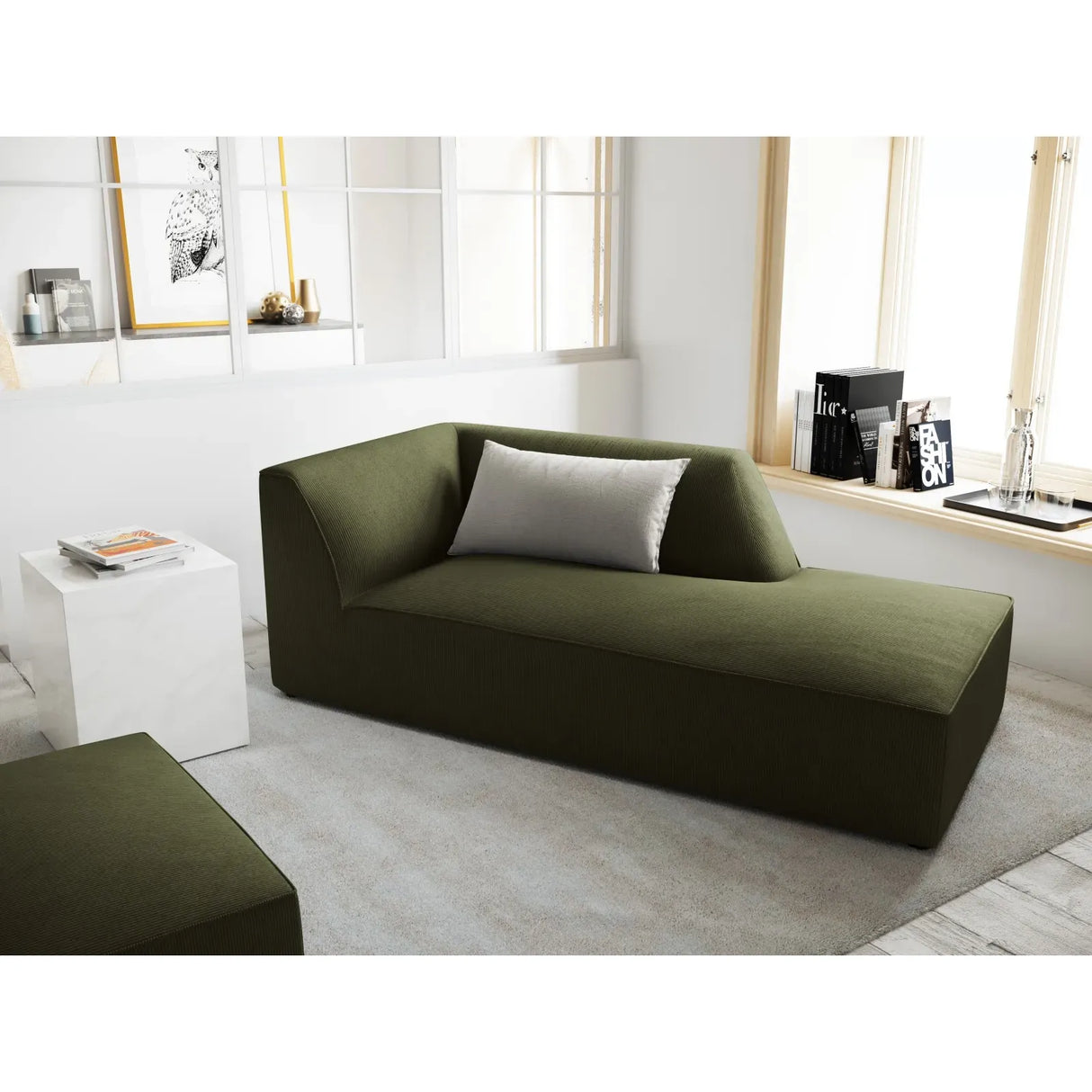 Ruby 2-Sitzer Sofa Chaiselongue Rechts, mit Bezug in Samt, Cord oder Strukturstoff, 180x93 cm