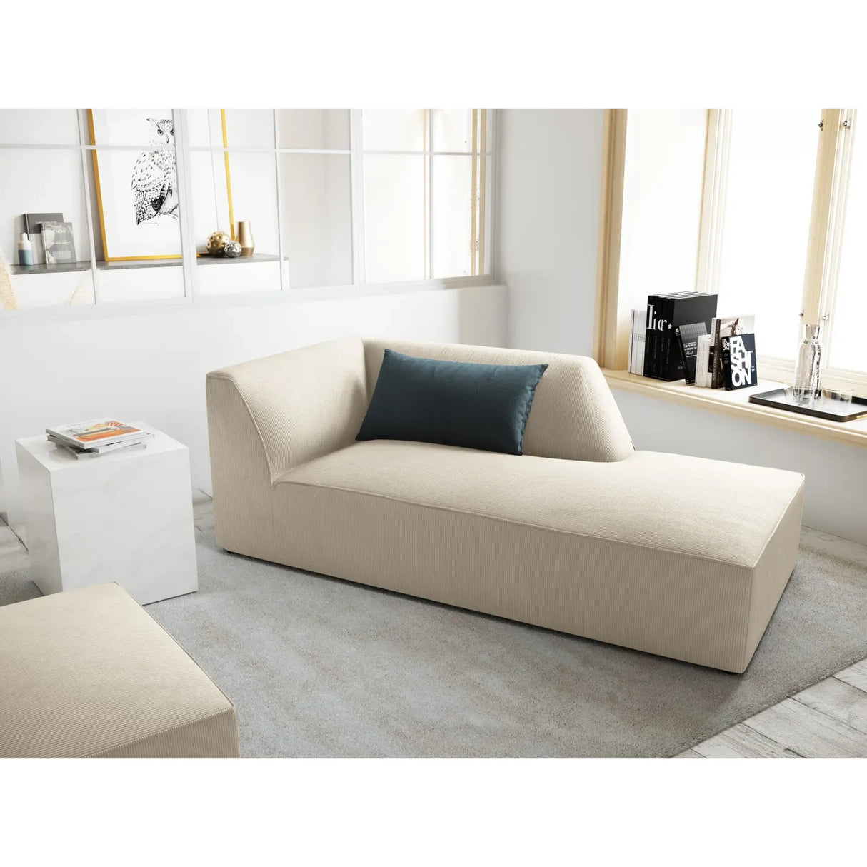 Ruby 2-Sitzer Sofa Chaiselongue Rechts, mit Bezug in Samt, Cord oder Strukturstoff, 180x93 cm