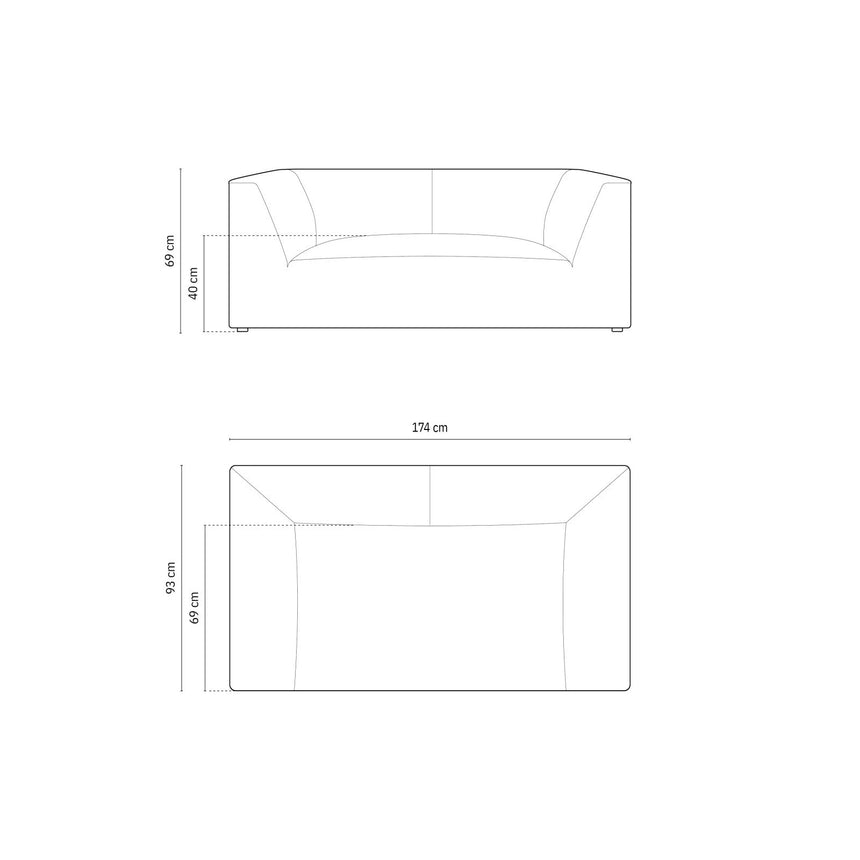 Ruby 2-Sitzer Sofa mit Bezug in Cord (ScaMos) in Gelb, 174x93 cm – Bild 2