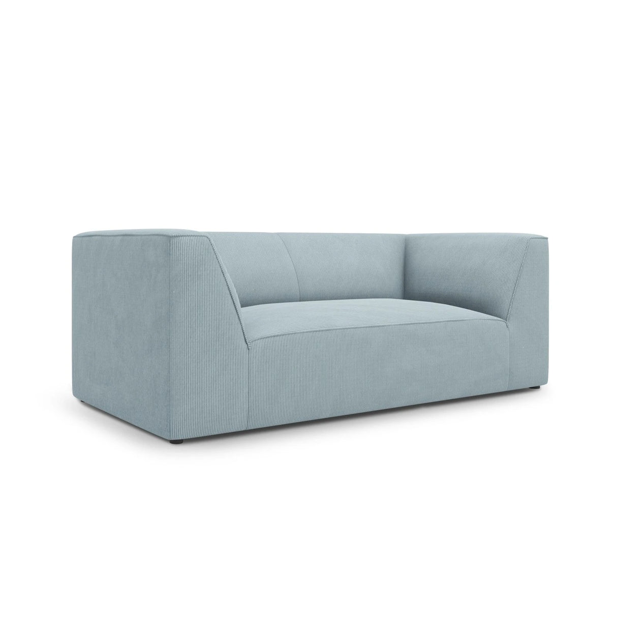 Ruby 2-Sitzer Sofa mit Bezug in Cord (ScaSky) in Hellblau, 174x93 cm – Bild 4