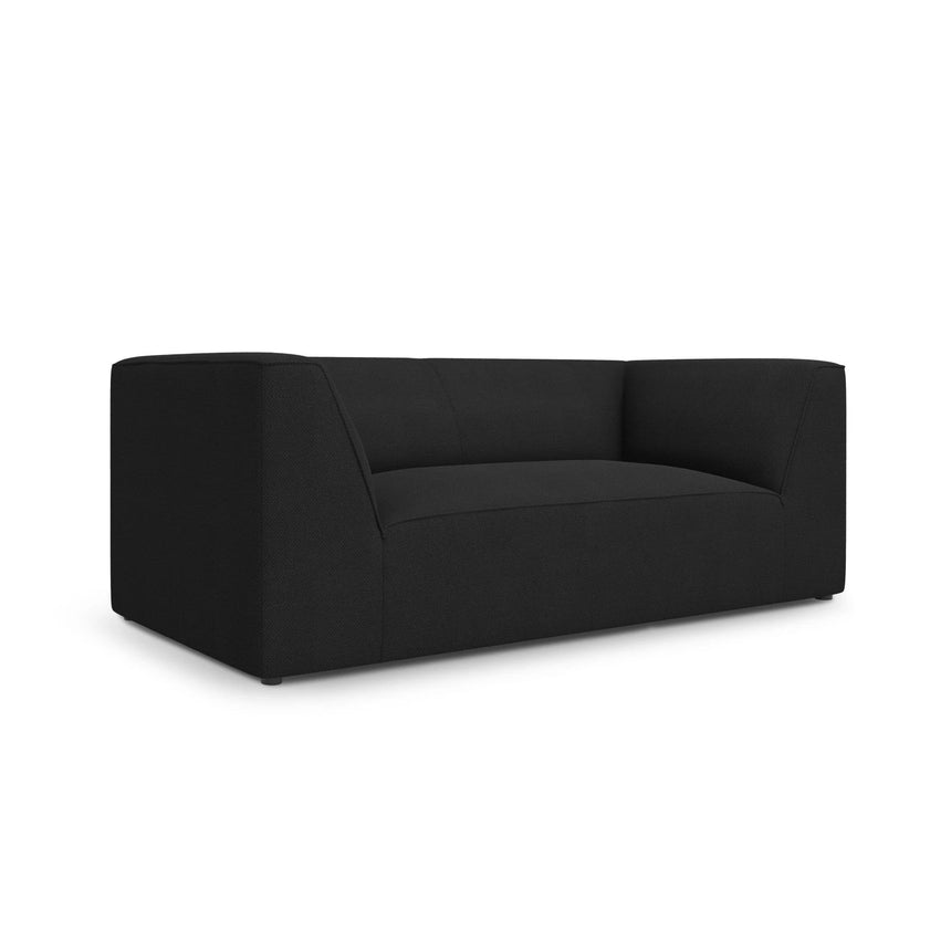 Ruby 2-Sitzer Sofa mit Bezug in Strukturierter Stoff (Ota12) in Schwarz, 174x93 cm – Bild 3