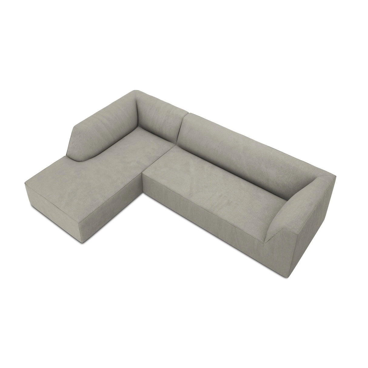 Ruby 4-Sitzer Ecksofa Links, mit Bezug aus Cord (ScaAsh) in Hellgrau, 273x180 cm – Bild 7