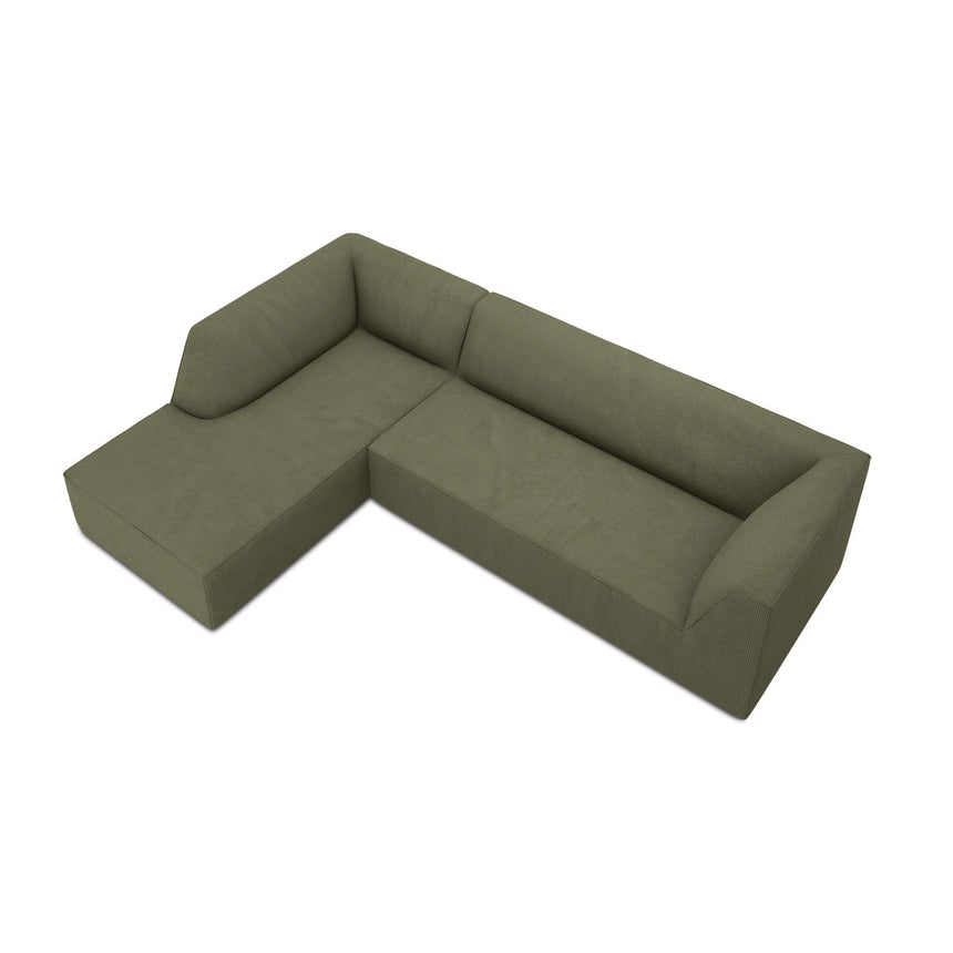Ruby 4-Sitzer Ecksofa Links, mit Bezug aus Cord (ScaFor) in Grün, 273x180 cm – Bild 7