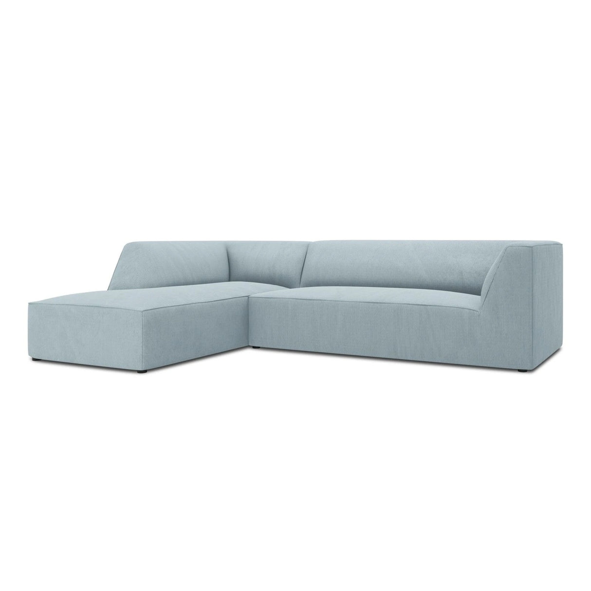 Ruby 4-Sitzer Ecksofa Links, mit Bezug aus Cord (ScaSky) in Hellblau, 273x180 cm – Bild 5