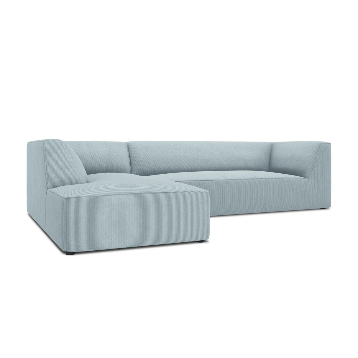 Ruby 4-Sitzer Ecksofa Links, mit Bezug aus Cord (ScaSky) in Hellblau, 273x180 cm – Bild 6