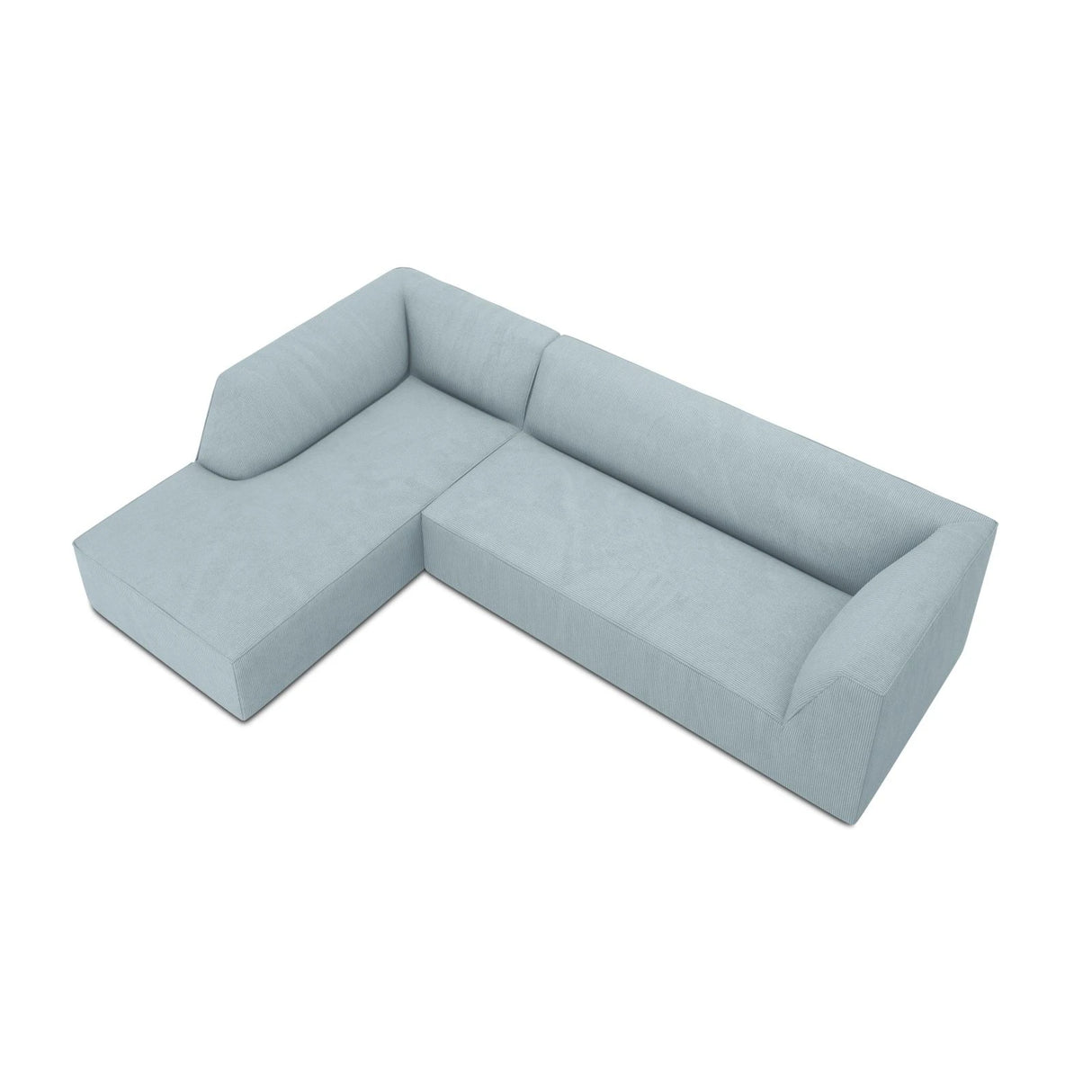 Ruby 4-Sitzer Ecksofa Links, mit Bezug aus Cord (ScaSky) in Hellblau, 273x180 cm – Bild 7