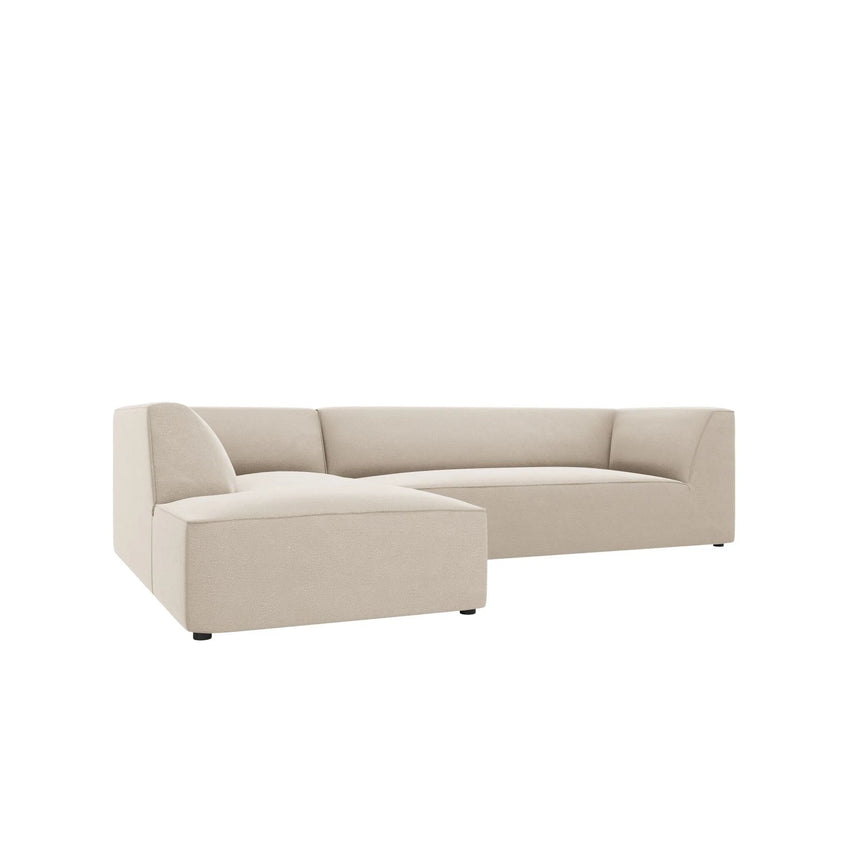 Ruby 4-Sitzer Ecksofa Links, mit Bezug aus Samt (Sal1) in Beige, 273x180 cm – Bild 5
