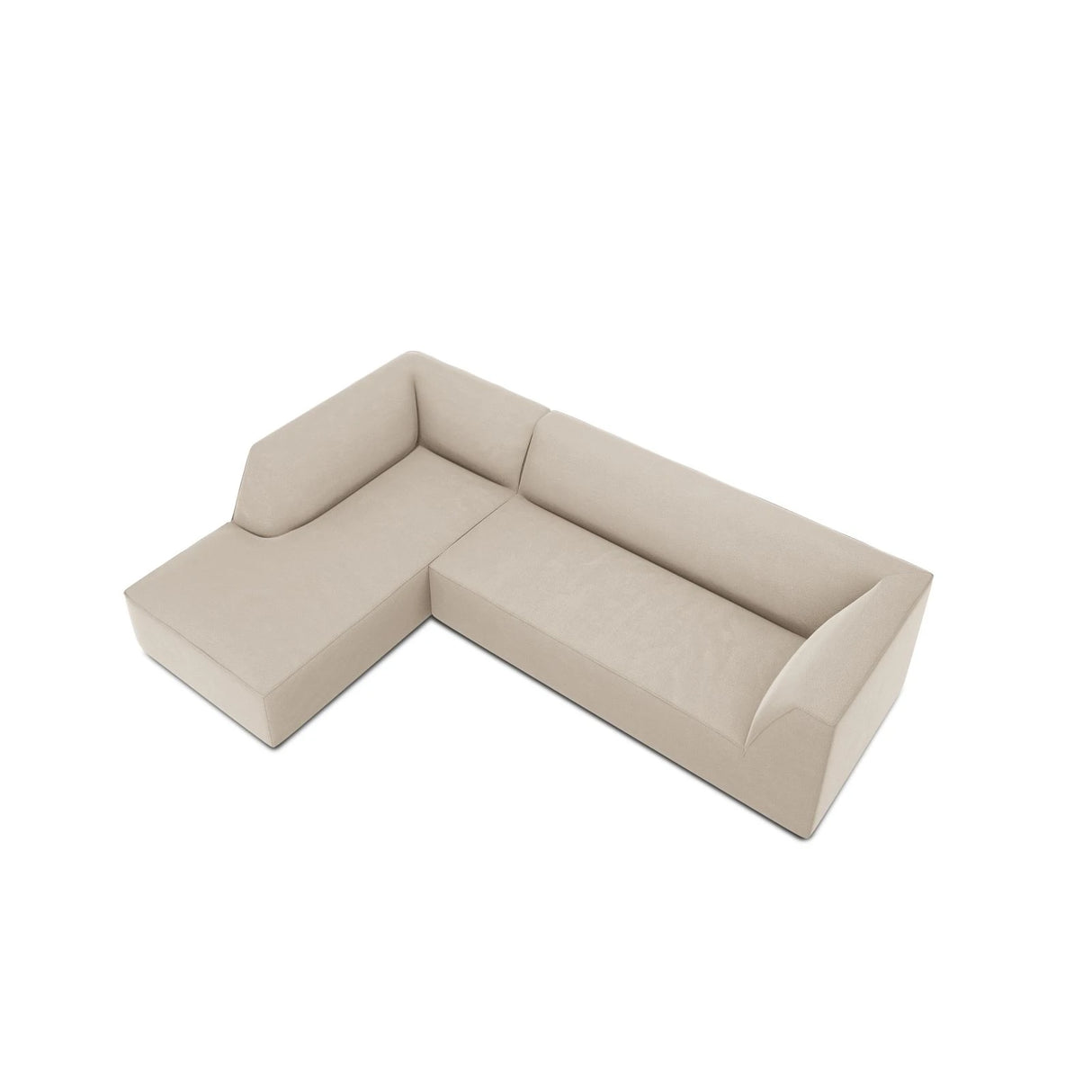 Ruby 4-Sitzer Ecksofa Links, mit Bezug aus Samt (Sal1) in Beige, 273x180 cm – Bild 7