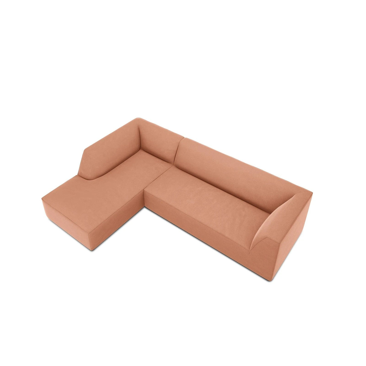 Ruby 4-Sitzer Ecksofa Links, mit Bezug aus Samt (Sal11) in Rosa, 273x180 cm – Bild 7