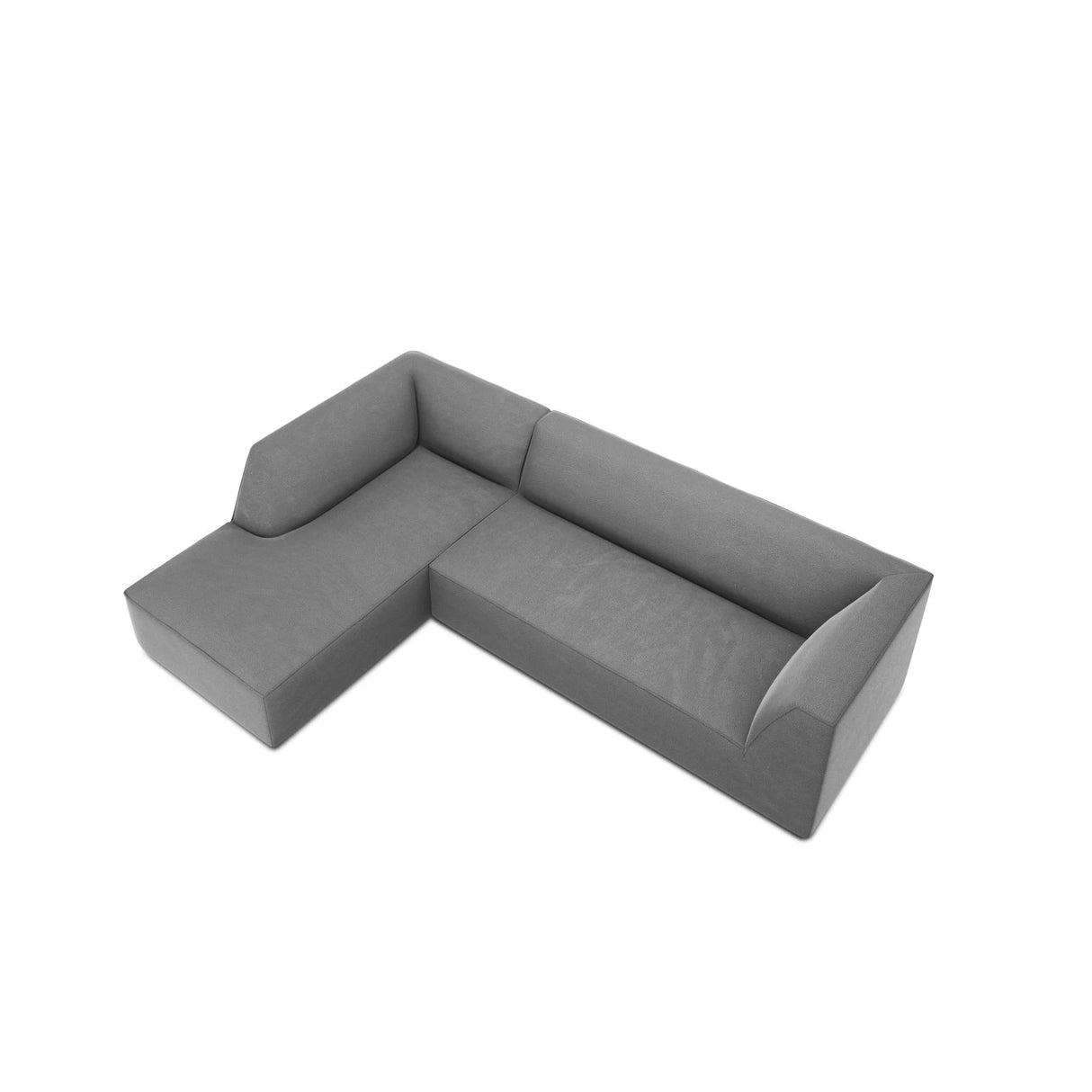 Ruby 4-Sitzer Ecksofa Links, mit Bezug aus Samt (Sal17) in Grau, 273x180 cm – Bild 7