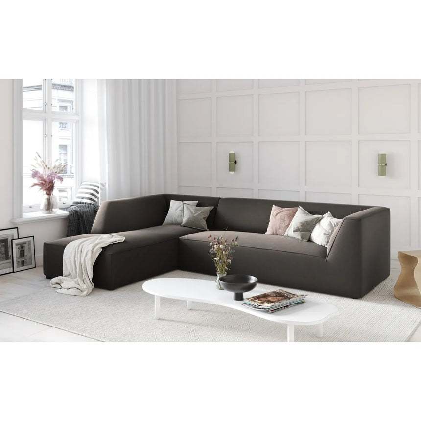 Ruby 4-Sitzer Ecksofa Links, mit Bezug aus Samt, Cord oder Strukturstoff, 273x180 cm - ZEN ZONE Furniture