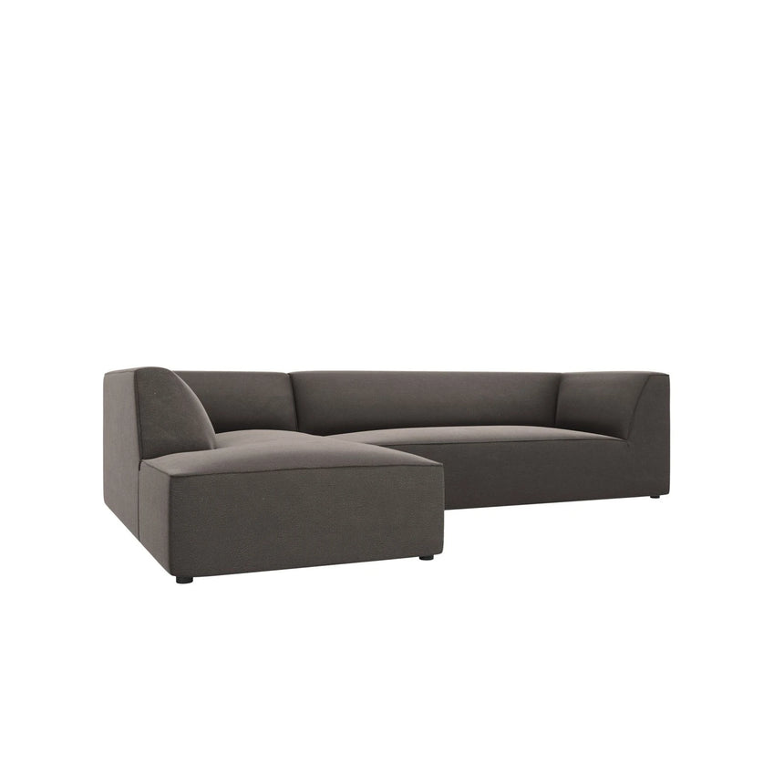 Ruby 4-Sitzer Ecksofa Links, mit Bezug aus Samt (Sal18) in Dunkelgrau, 273x180 cm – Bild 5