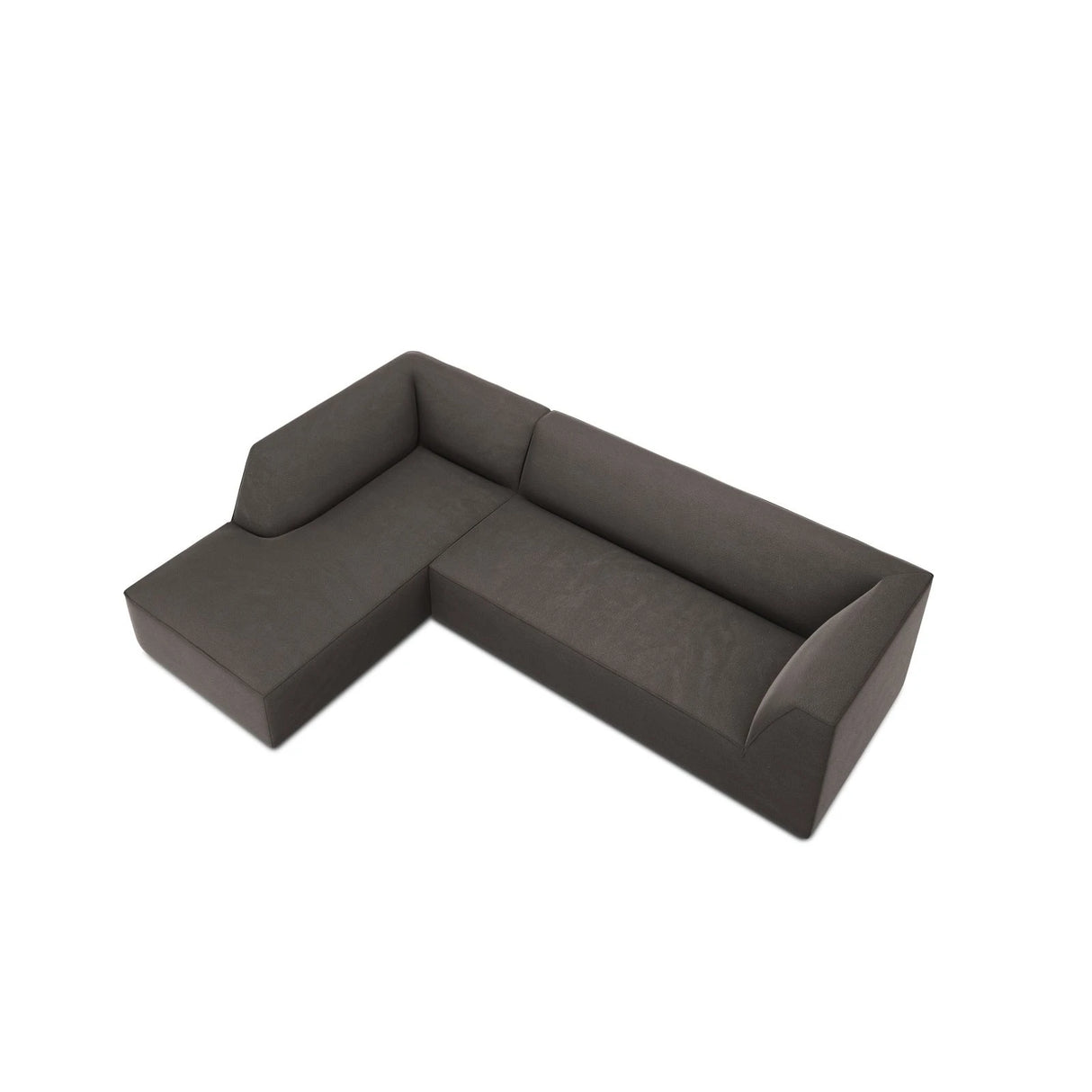 Ruby 4-Sitzer Ecksofa Links, mit Bezug aus Samt (Sal18) in Dunkelgrau, 273x180 cm – Bild 7