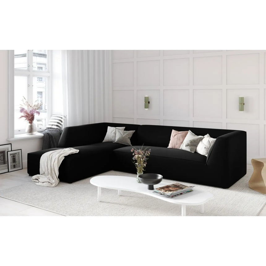 Ruby 4-Sitzer Ecksofa Links, mit Bezug aus Samt, Cord oder Strukturstoff, 273x180 cm - ZEN ZONE Furniture