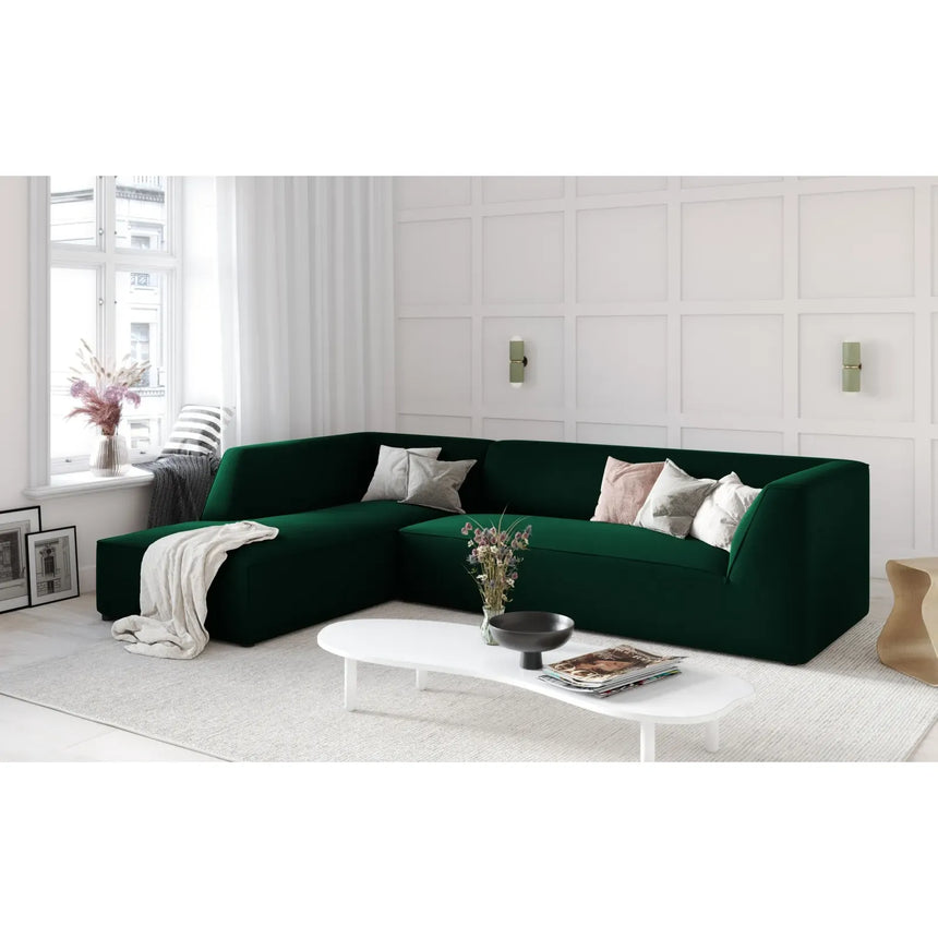 Ruby 4-Sitzer Ecksofa Links, mit Bezug aus Samt, Cord oder Strukturstoff, 273x180 cm - ZEN ZONE Furniture