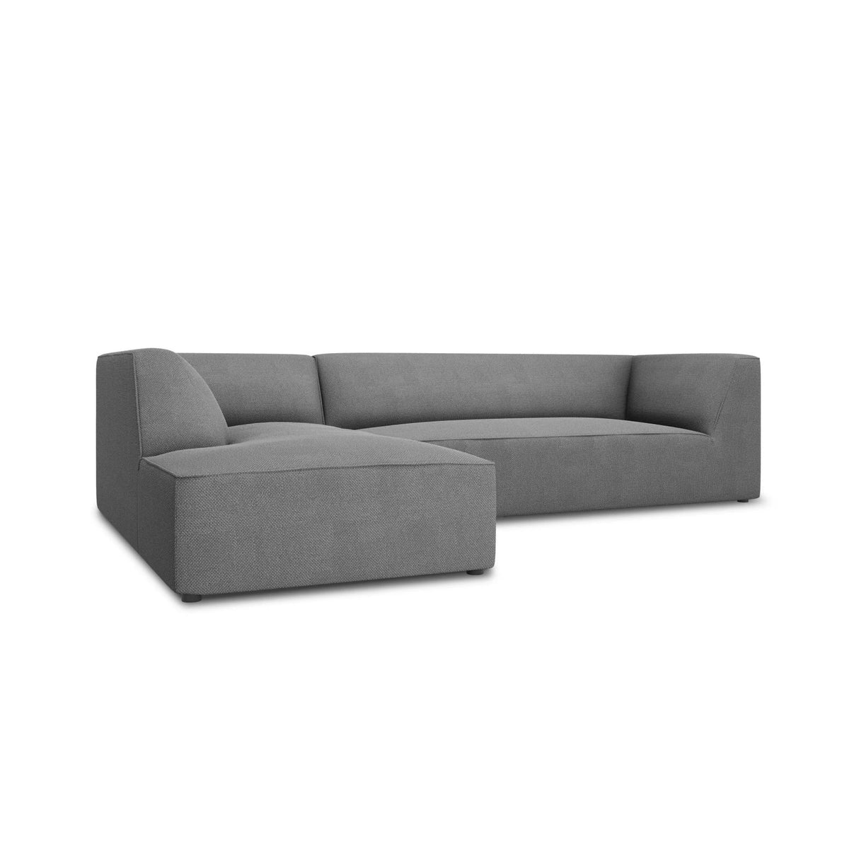 Ruby 4-Sitzer Ecksofa Links, mit Bezug aus Strukturierter Stoff (Ota11) in Grau, 273x180 cm – Bild 3