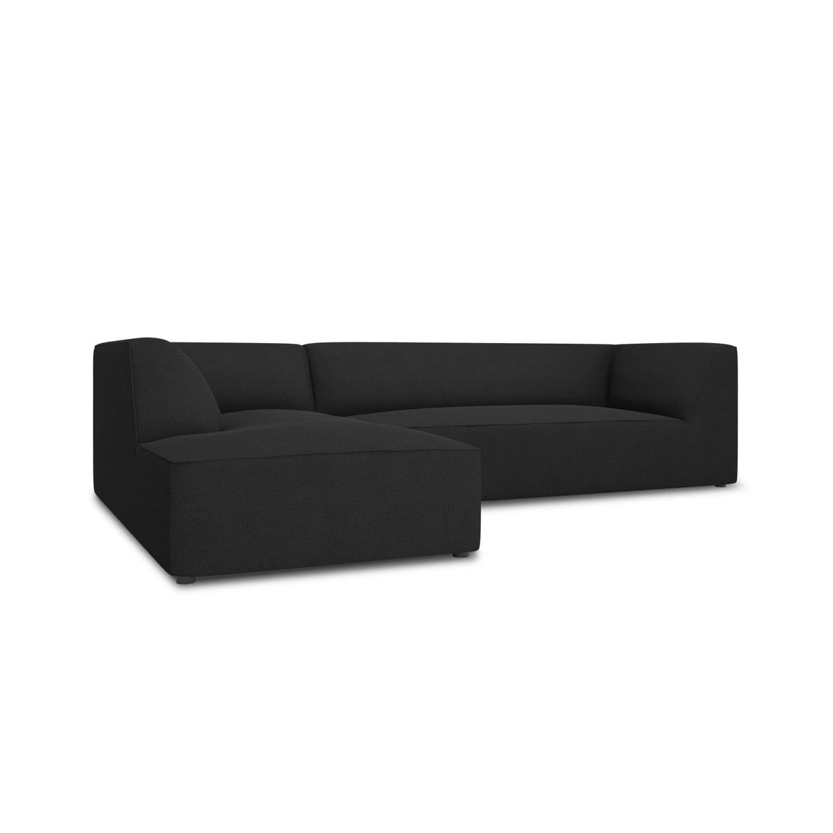 Ruby 4-Sitzer Ecksofa Links, mit Bezug aus Strukturierter Stoff (Ota12) in Schwarz, 273x180 cm – Bild 3