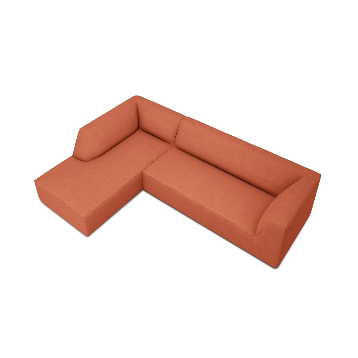 Ruby 4-Sitzer Ecksofa Links, mit Bezug aus Strukturierter Stoff (Ota2) in Coral, 273x180 cm – Bild 4