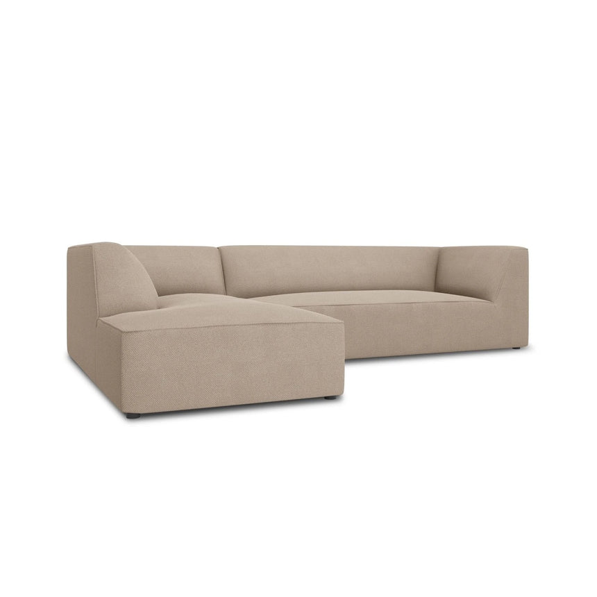 Ruby 4-Sitzer Ecksofa Links, mit Bezug aus Strukturierter Stoff (Ota7) in Dunkelbeige, 273x180 cm – Bild 3