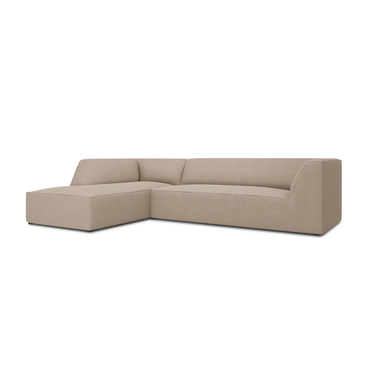 Ruby 4-Sitzer Ecksofa Links, mit Bezug aus Strukturierter Stoff (Ota7) in Dunkelbeige, 273x180 cm – Bild 4