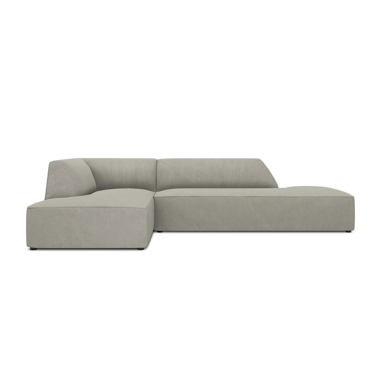Ruby 4-Sitzer Ecksofa offen, Links, mit Bezug aus Cord (ScaAsh) in Hellgrau, 273x180 cm – Bild 1