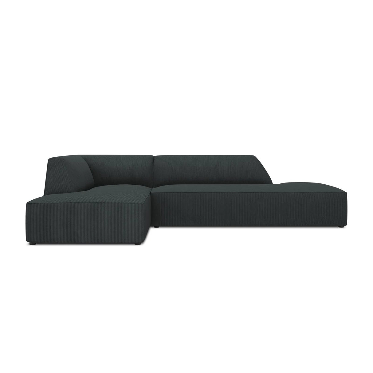 Ruby 4-Sitzer Ecksofa offen, Links, mit Bezug aus Cord (ScaBla) in Schwarz, 273x180 cm – Bild 1
