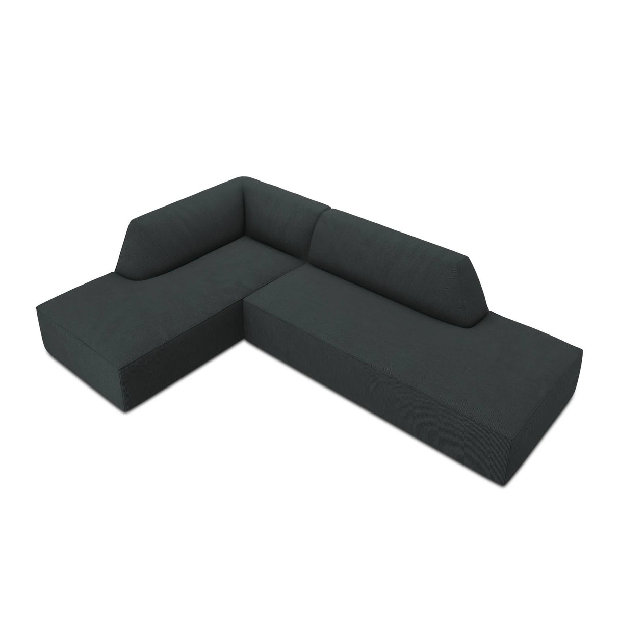 Ruby 4-Sitzer Ecksofa offen, Links, mit Bezug aus Cord (ScaBla) in Schwarz, 273x180 cm – Bild 6