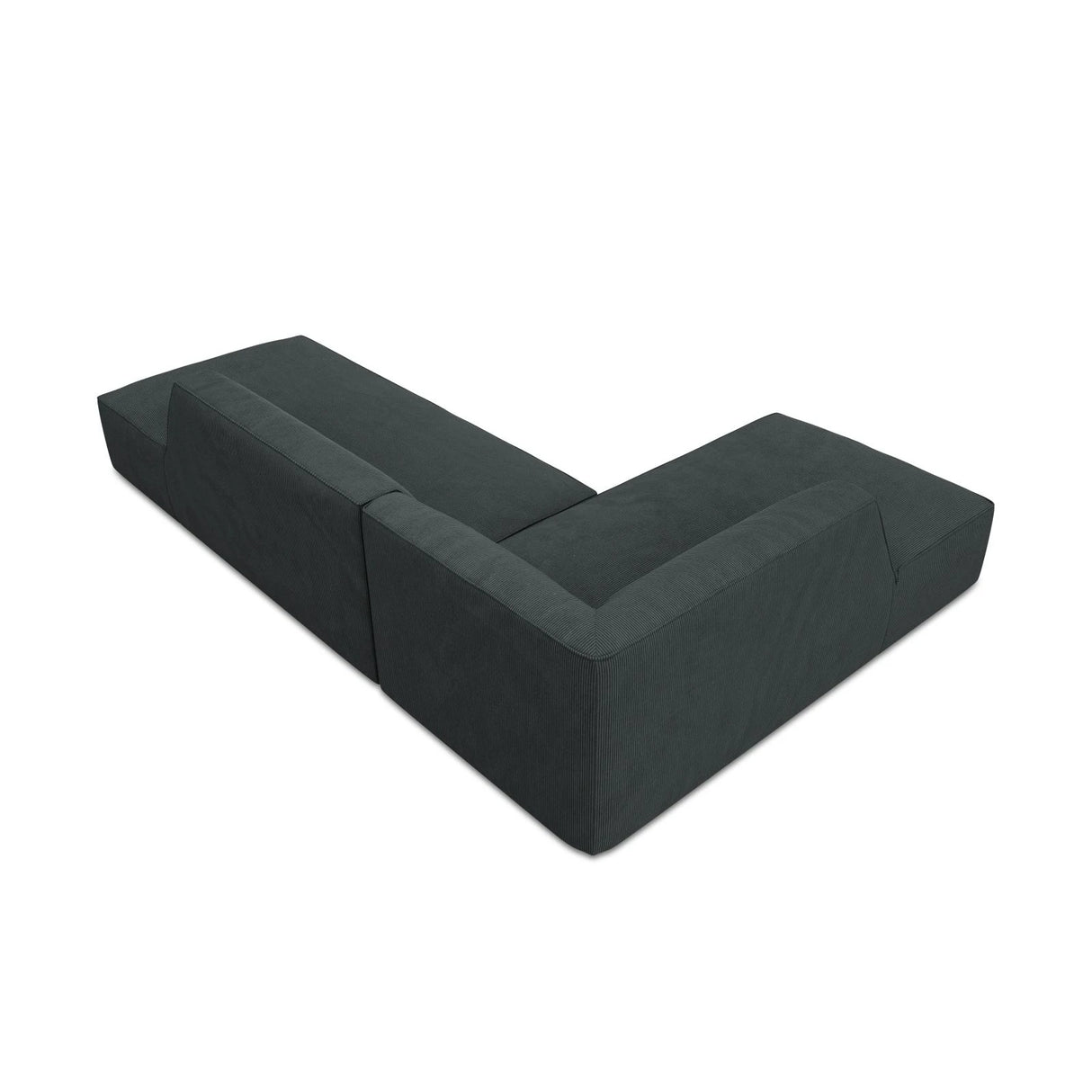 Ruby 4-Sitzer Ecksofa offen, Links, mit Bezug aus Cord (ScaBla) in Schwarz, 273x180 cm – Bild 7