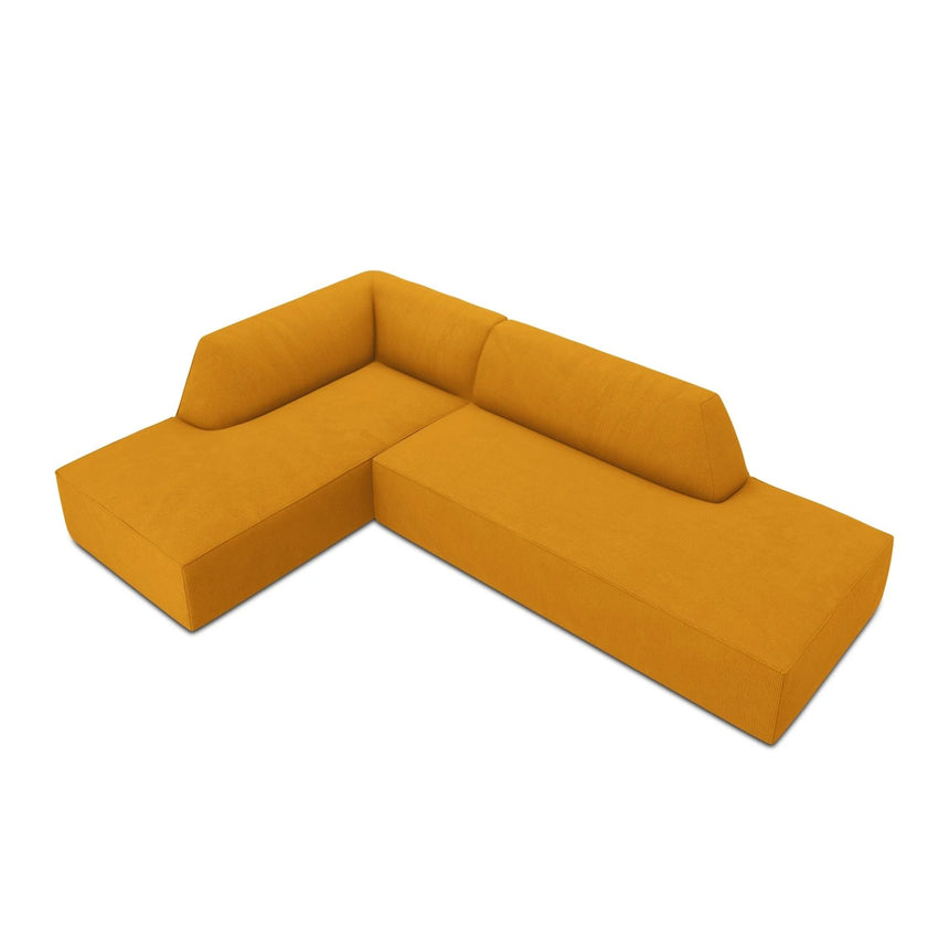 Ruby 4-Sitzer Ecksofa offen, Links, mit Bezug aus Cord (ScaMos) in Gelb, 273x180 cm – Bild 6