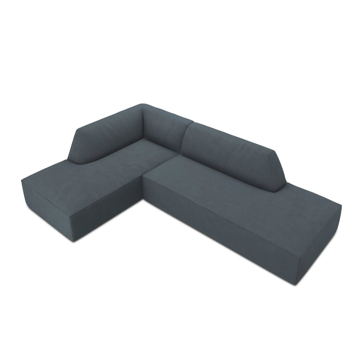 Ruby 4-Sitzer Ecksofa offen, Links, mit Bezug aus Cord (ScaOce) in Blau, 273x180 cm – Bild 6