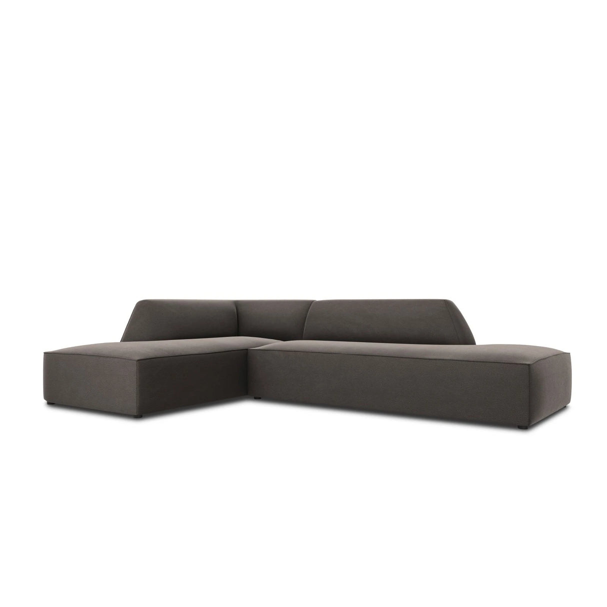 Ruby 4-Sitzer Ecksofa offen, Links, mit Bezug aus Samt (Sal18) in Dunkelgrau, 273x180 cm – Bild 5