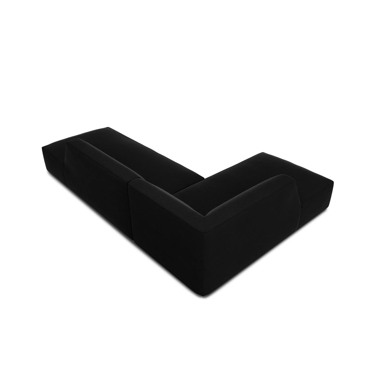Ruby 4-Sitzer Ecksofa offen, Links, mit Bezug aus Samt (Sal19) in Schwarz, 273x180 cm – Bild 7