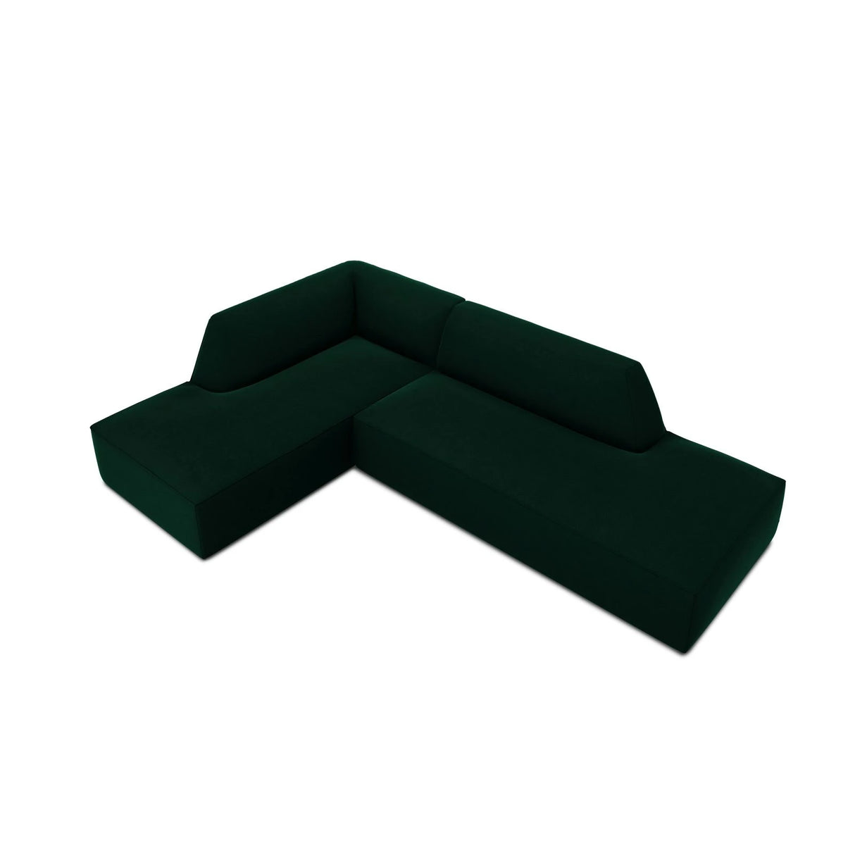 Ruby 4-Sitzer Ecksofa offen, Links, mit Bezug aus Samt (Sal7) in Flaschengrün, 273x180 cm – Bild 6