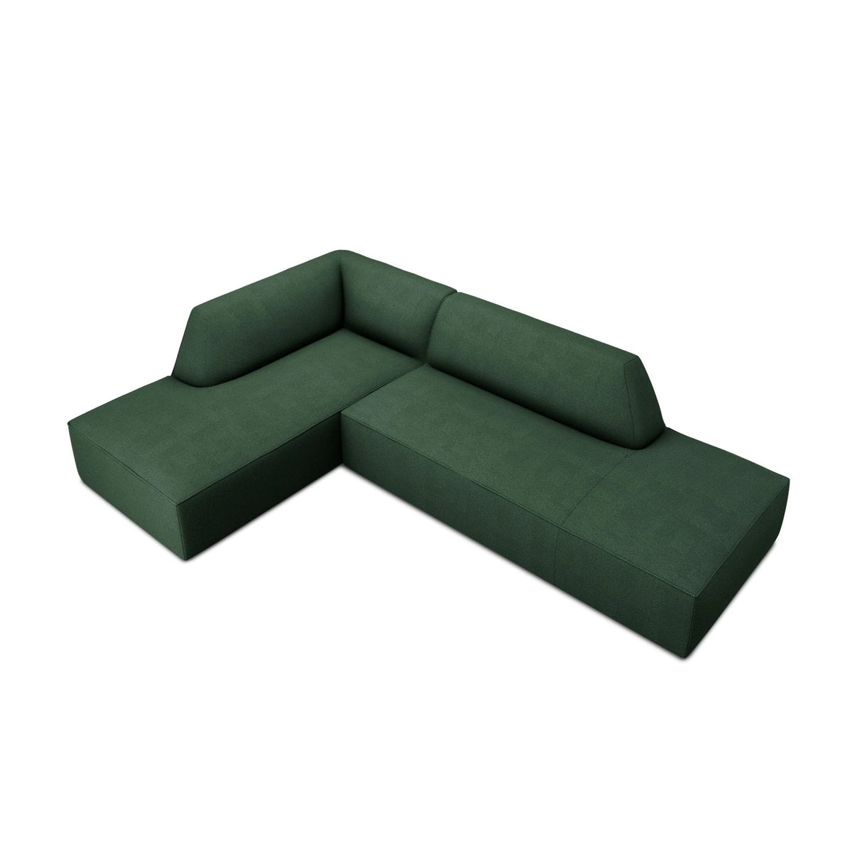 Ruby 4-Sitzer Ecksofa offen, Links, mit Bezug aus Strukturierter Stoff (Ota14) in Grün, 273x180 cm – Bild 4