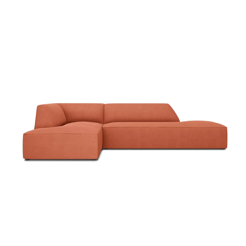 Ruby 4-Sitzer Ecksofa offen, Links, mit Bezug aus Strukturierter Stoff (Ota2) in Coral, 273x180 cm – Bild 1