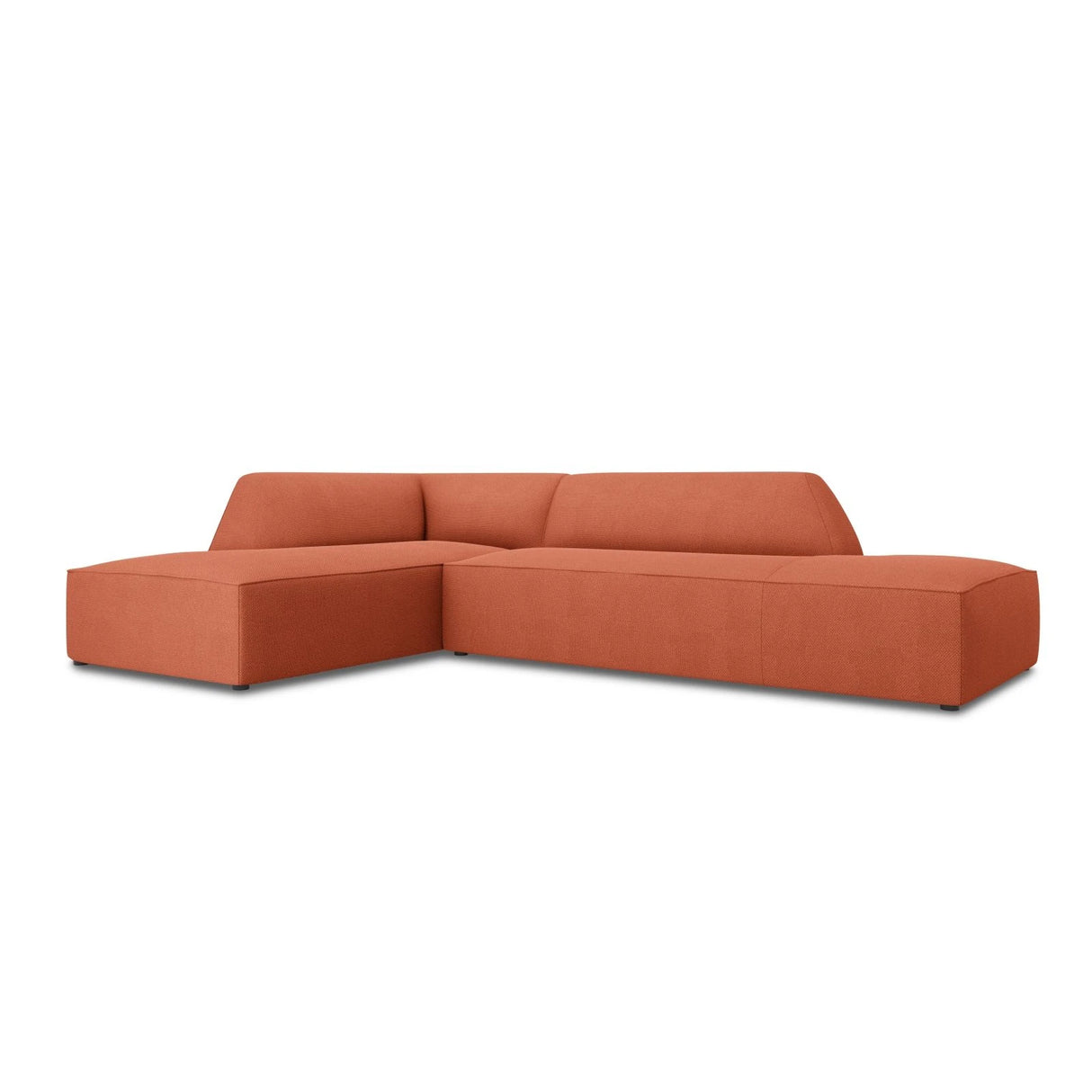 Ruby 4-Sitzer Ecksofa offen, Links, mit Bezug aus Strukturierter Stoff (Ota2) in Coral, 273x180 cm – Bild 2