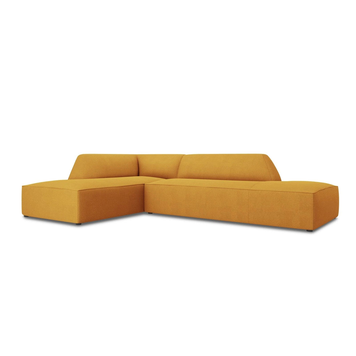 Ruby 4-Sitzer Ecksofa offen, Links, mit Bezug aus Strukturierter Stoff (Ota4) in Gelb, 273x180 cm – Bild 3