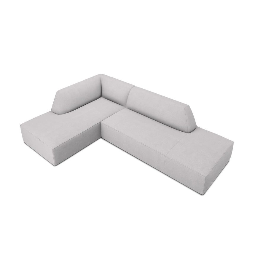 Ruby 4-Sitzer Ecksofa offen, Links, mit Bezug aus Strukturierter Stoff (Ota9) in Hellgrau, 273x180 cm – Bild 4