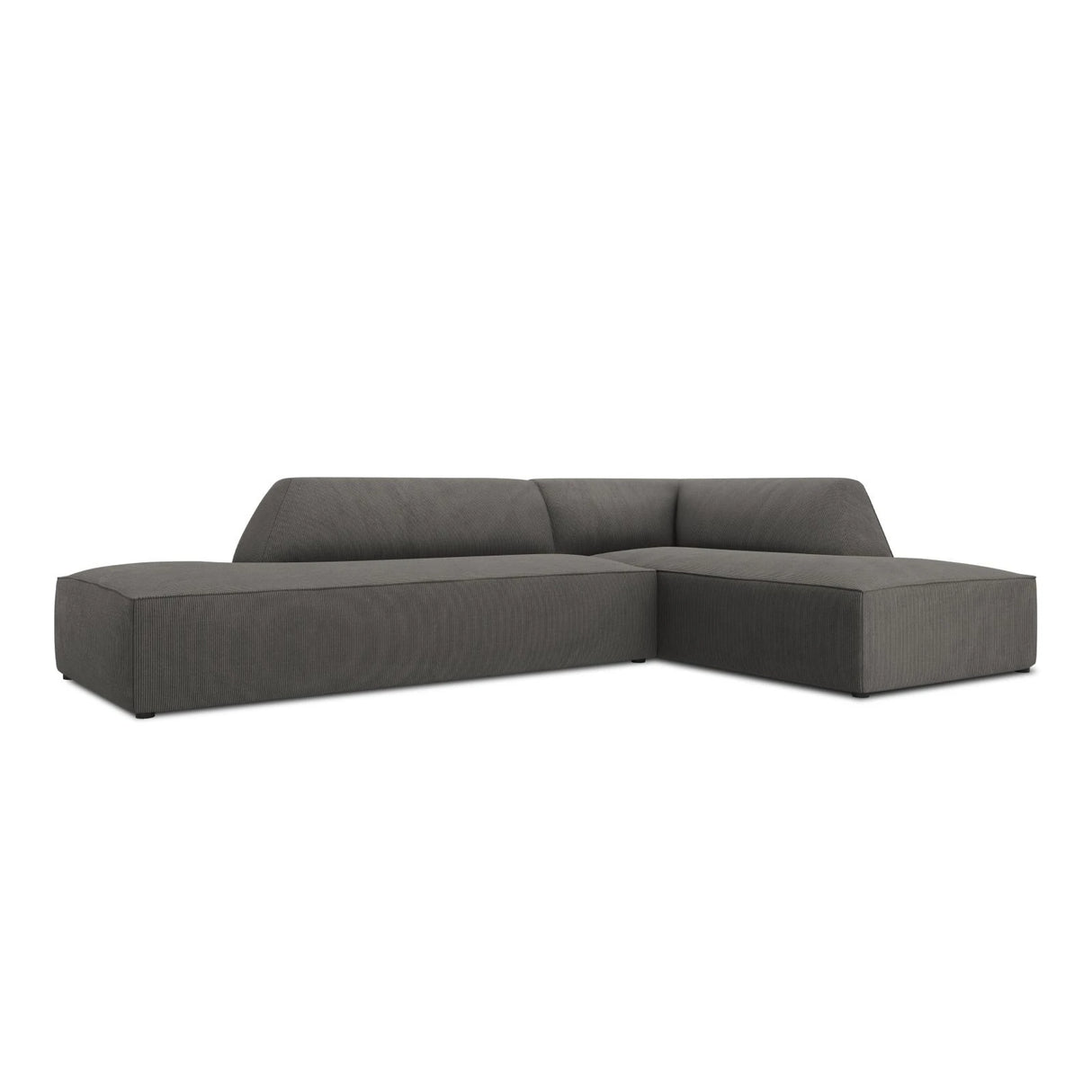 Ruby 4-Sitzer Ecksofa offen, Rechts, mit Bezug aus Cord (ScaAnt) in Dunkelgrau, 273x180 cm – Bild 5