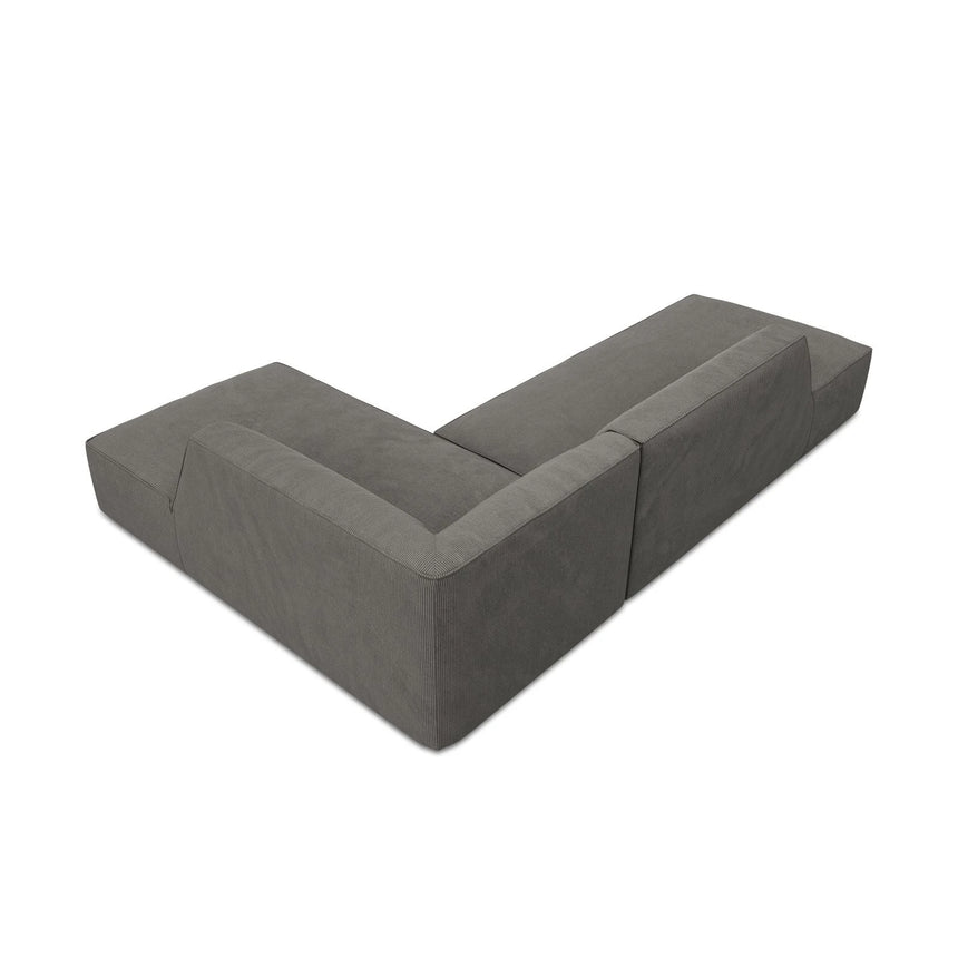 Ruby 4-Sitzer Ecksofa offen, Rechts, mit Bezug aus Cord (ScaAnt) in Dunkelgrau, 273x180 cm – Bild 7