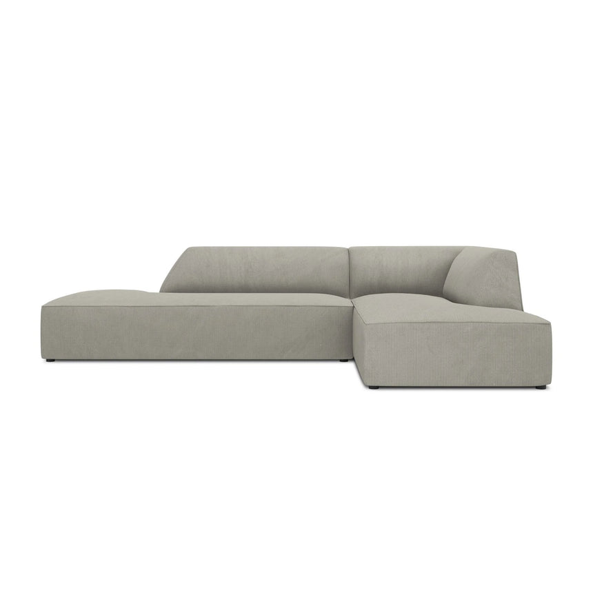 Ruby 4-Sitzer Ecksofa offen, Rechts, mit Bezug aus Cord (ScaAsh) in Hellgrau, 273x180 cm – Bild 1