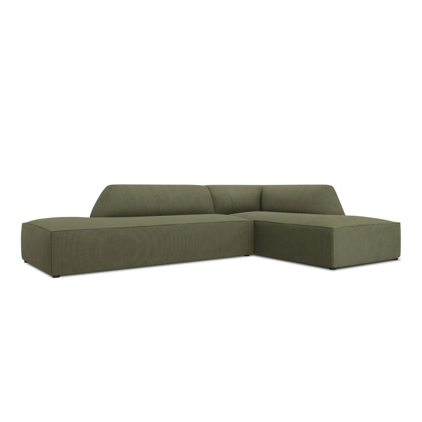 Ruby 4-Sitzer Ecksofa offen, Rechts, mit Bezug aus Cord (ScaFor) in Grün, 273x180 cm – Bild 5